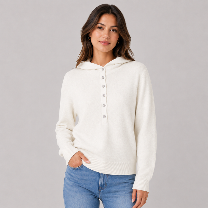 CILVELLA — Cashmere Blend Hooded Knit Sweater