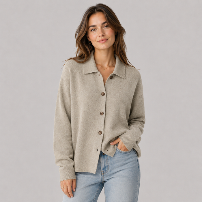 CILVELLA — Cashmere Blend Relaxed Knit Shirt Jacket