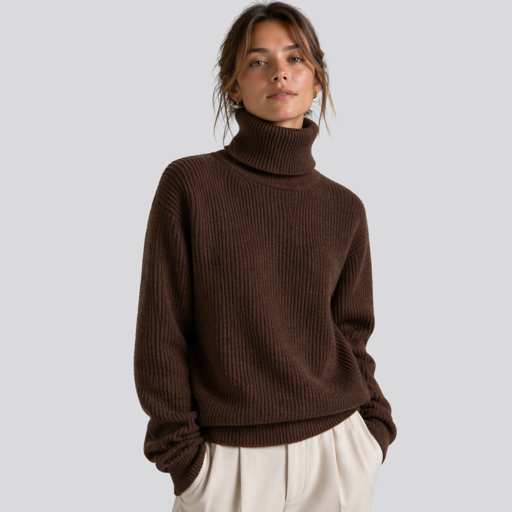 CILVELLA — Merino Wool Oversized Turtleneck Sweater