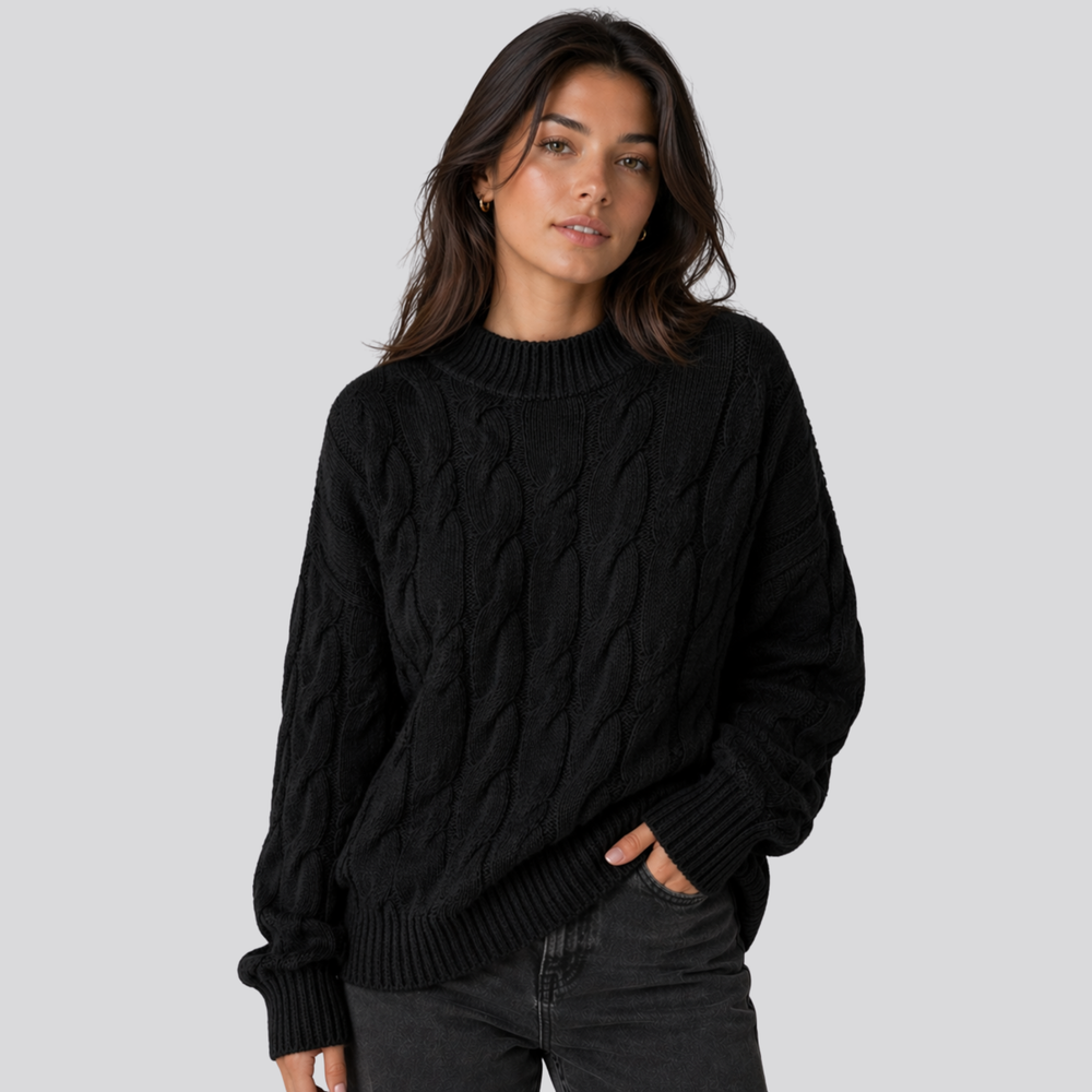 CILVELLA — Merino Wool Cable Knit Sweater