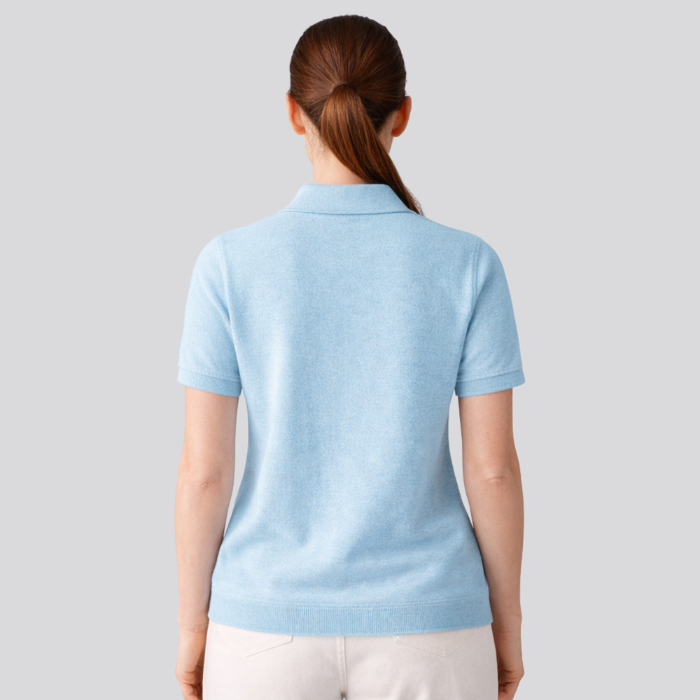 CILVELLA — Merino Wool Short Sleeve Knit Polo