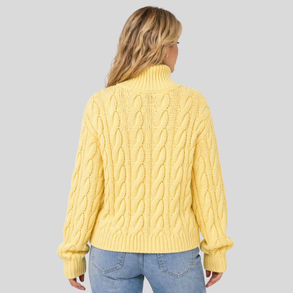 CILVELLA — Merino Wool High-Neck Textured Sweater
