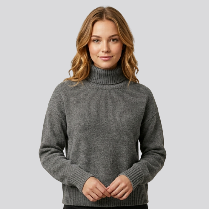 CILVELLA — Merino Wool Fuzzy Oversized Turtleneck Sweater