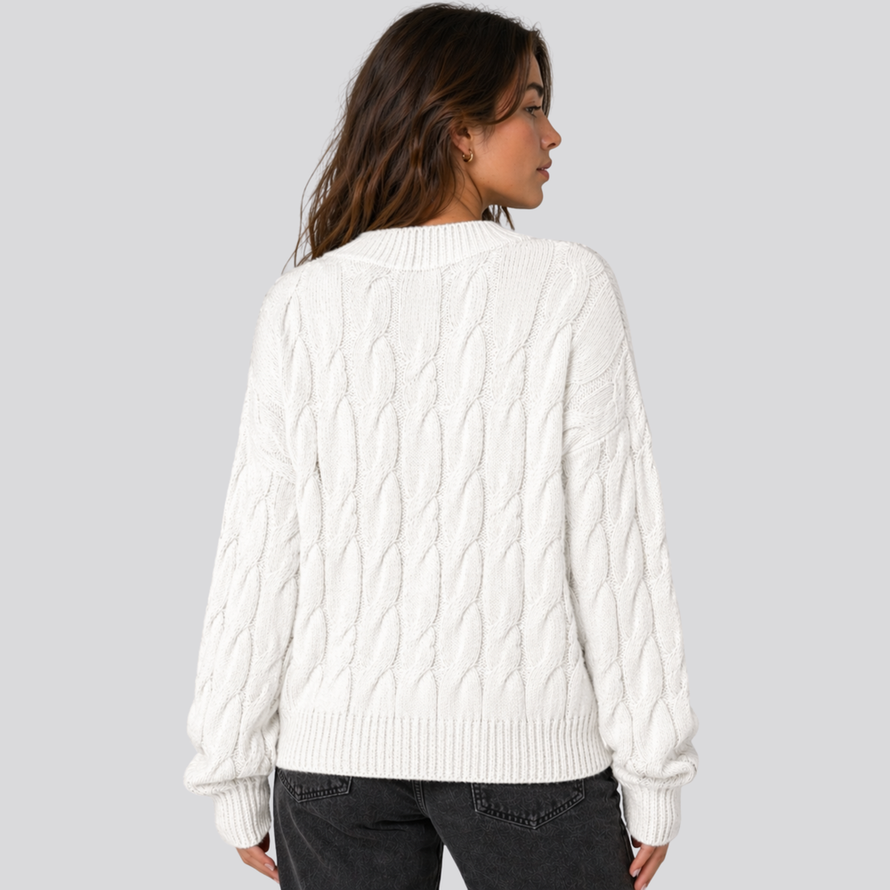 CILVELLA — Merino Wool Cable Knit Sweater