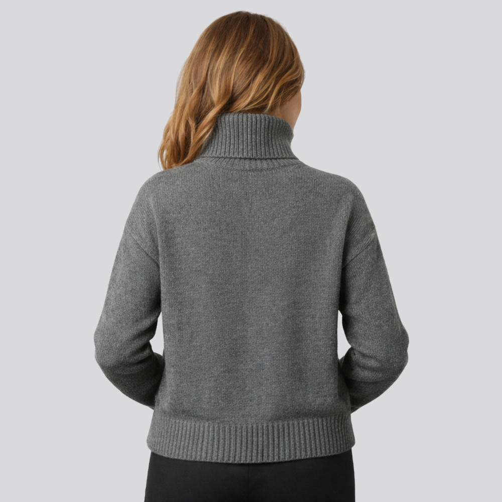 CILVELLA — Merino Wool Fuzzy Oversized Turtleneck Sweater