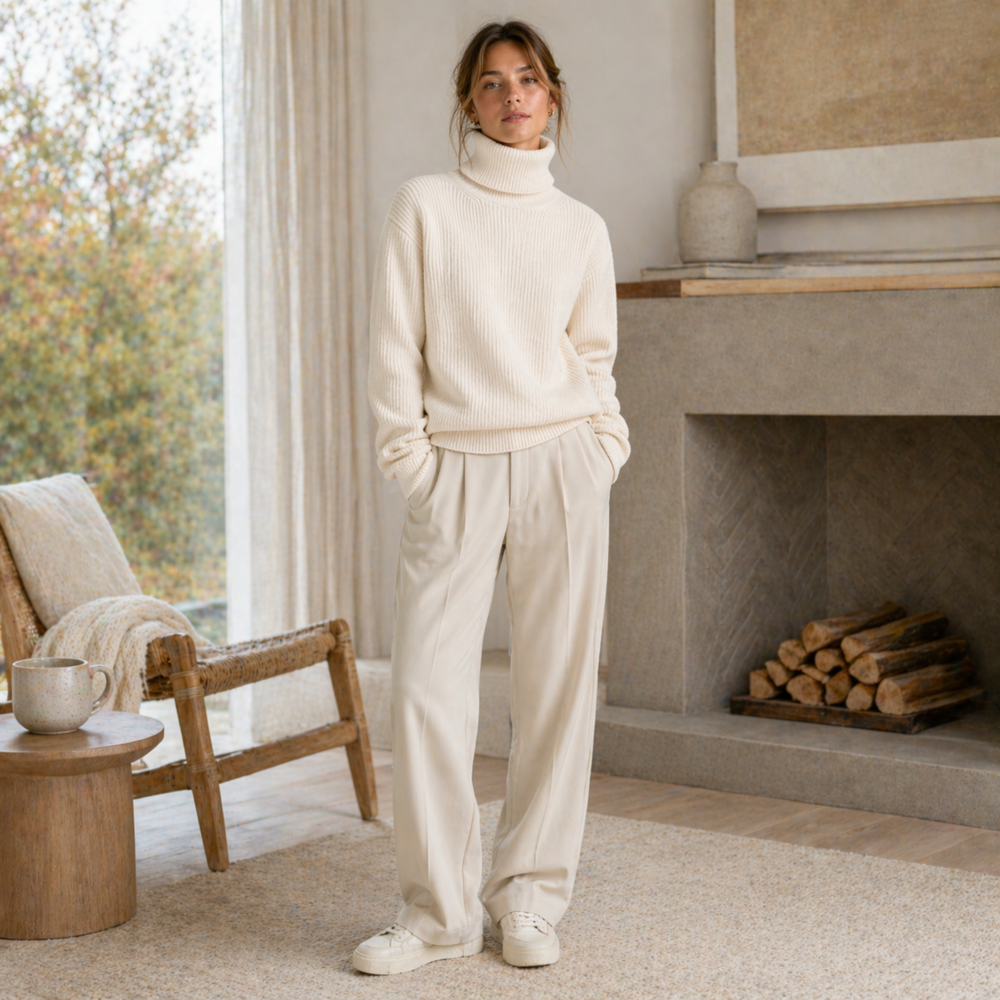 CILVELLA — Merino Wool Oversized Turtleneck Sweater