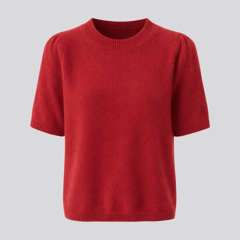 Cilvella— Elegant Merino wool Short Sleeve T-Shirt