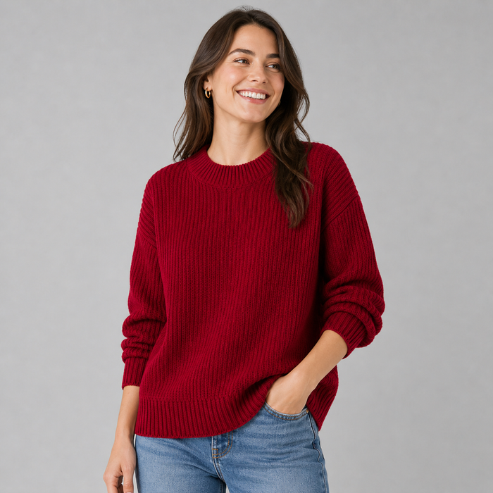 CILVELLA — Cashmere Blend Ribbed Knit Sweater