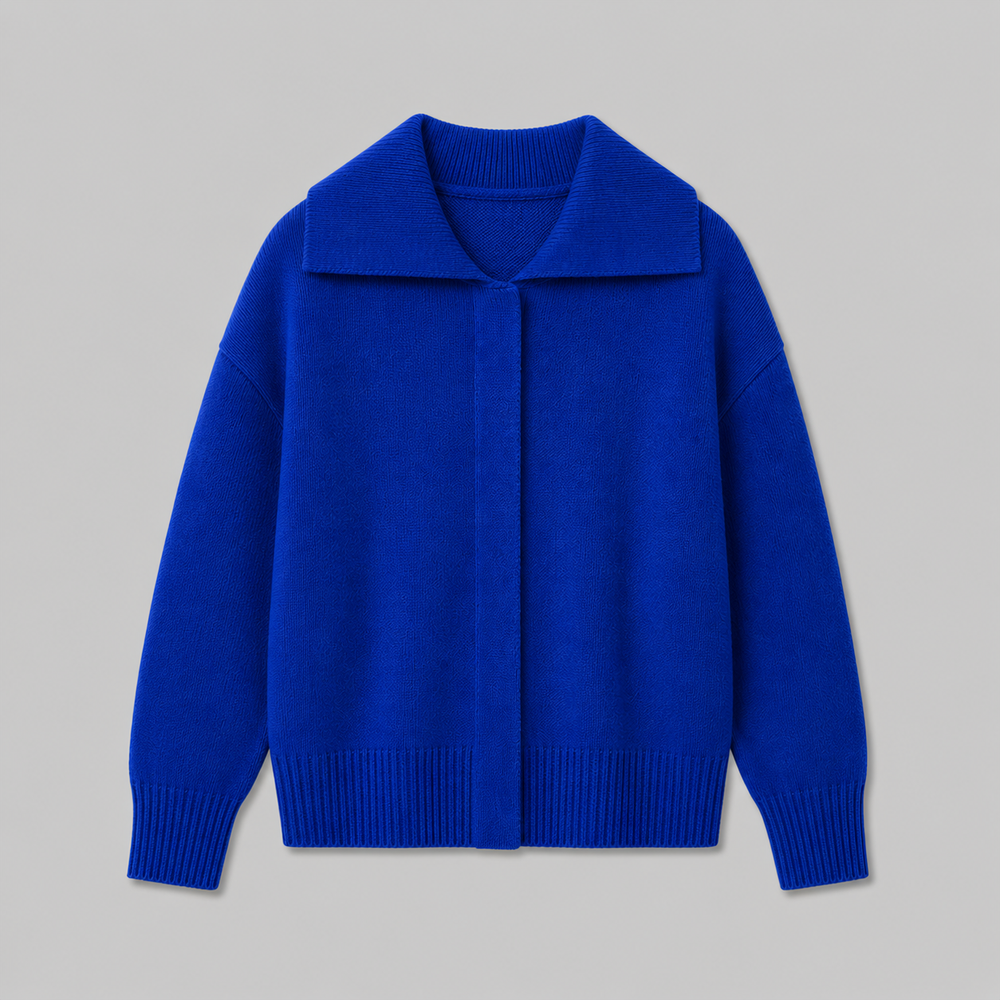 CILVELLA — Cashmere Blend Collared Knit Cardigan