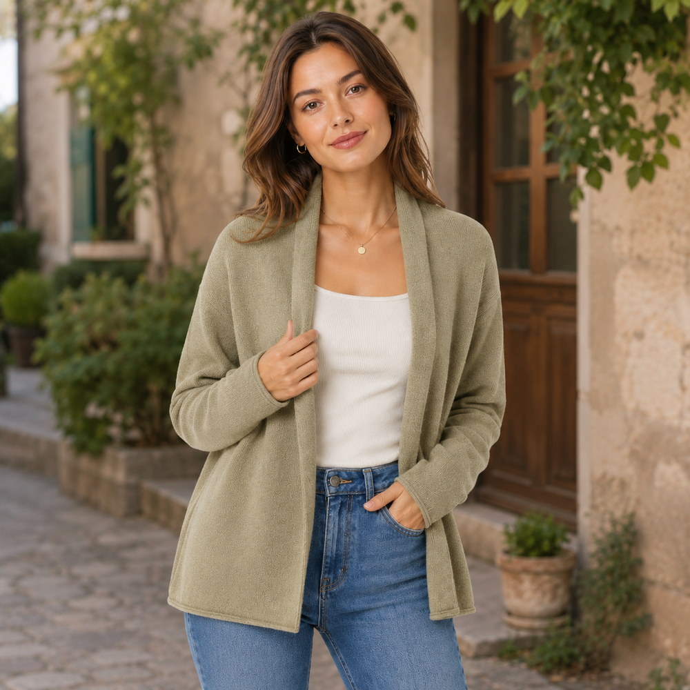 CILVELLA — Cashmere Blend Relaxed Open Cardigan