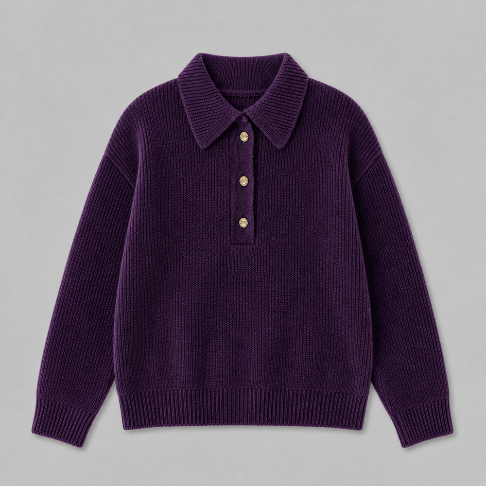 CILVELLA — Cashmere Blend Polo Knit Sweater