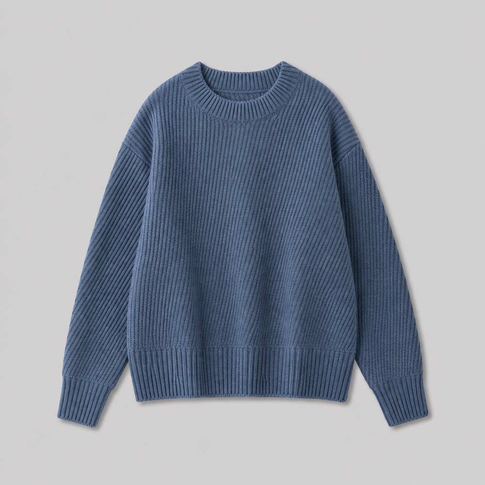 CILVELLA — Cashmere Blend Ribbed Knit Sweater