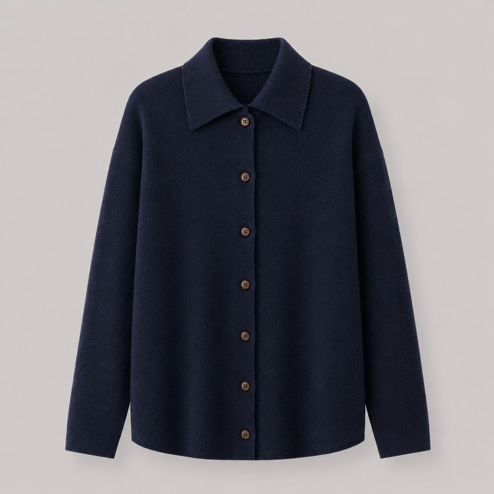 CILVELLA — Cashmere Blend Relaxed Knit Shirt Jacket