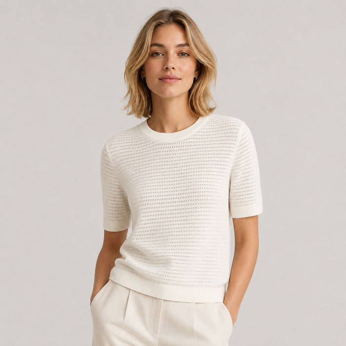 Cilvella | Tencel Lyocell Short Sleeve Knit Sweater