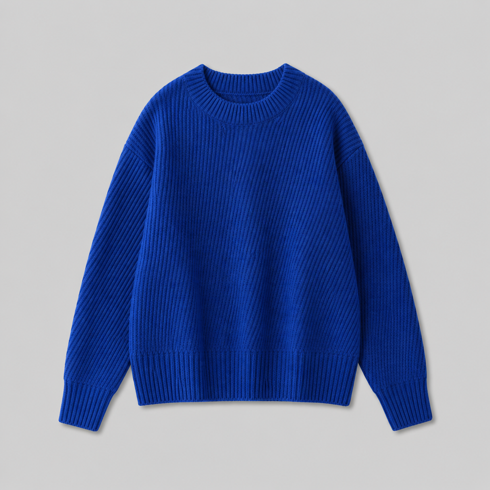 CILVELLA — Cashmere Blend Ribbed Knit Sweater