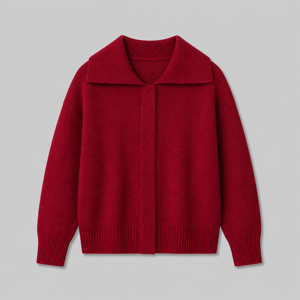 CILVELLA — Cashmere Blend Collared Knit Cardigan