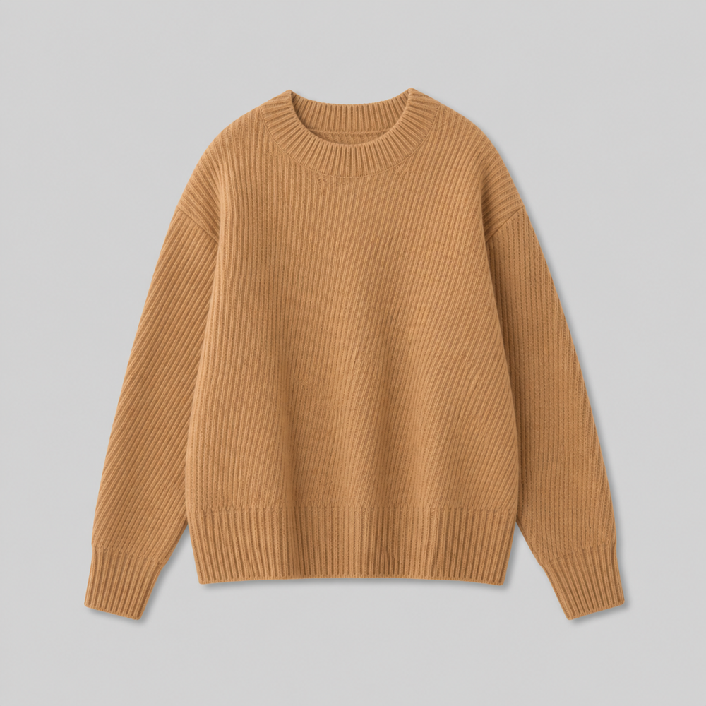 CILVELLA — Cashmere Blend Ribbed Knit Sweater