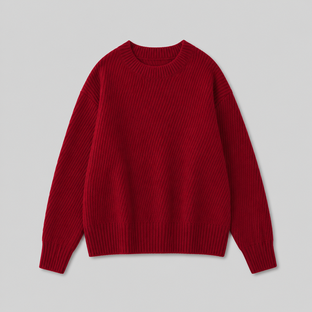 CILVELLA — Cashmere Blend Ribbed Knit Sweater