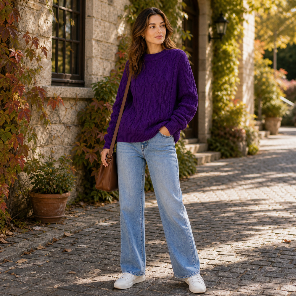CILVELLA — Cashmere Blend Textured Knit Sweater