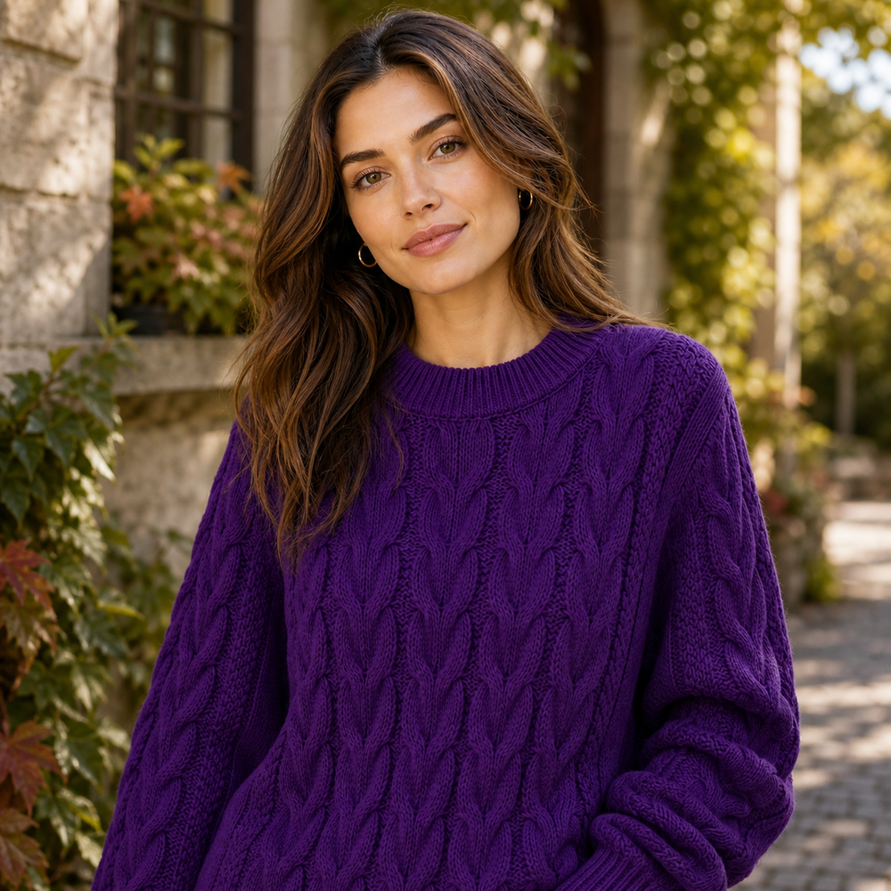 CILVELLA — Cashmere Blend Textured Knit Sweater