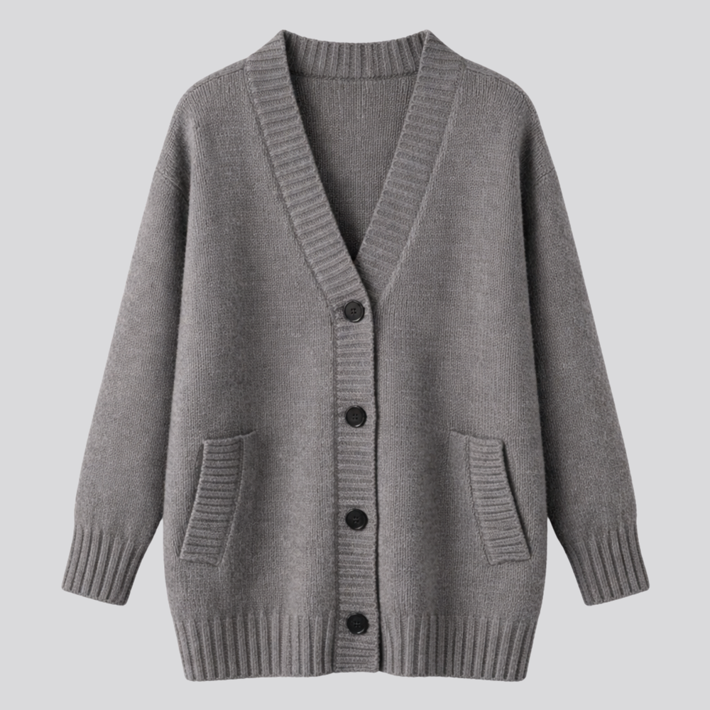 CILVELLA — Merino Wool Oversized V-Neck Cardigan