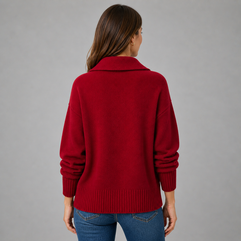 CILVELLA — Cashmere Blend Collared Knit Cardigan