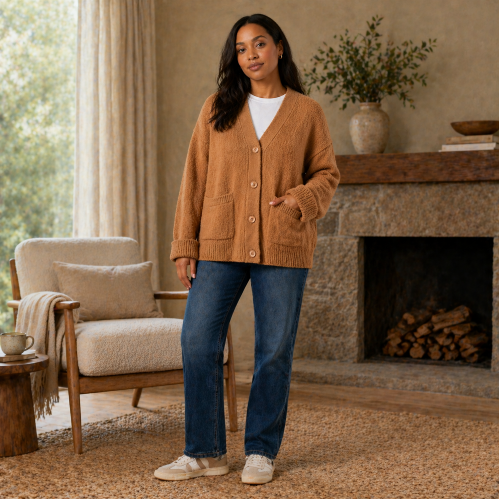 CILVELLA — Merino Wool Relaxed Cardigan
