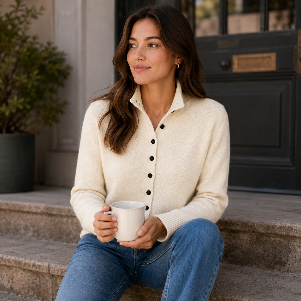 CILVELLA — Cashmere Blend Button Knit Cardigan