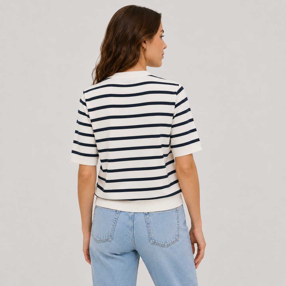 Cilvella | Tencel Lyocell Striped Knit Top