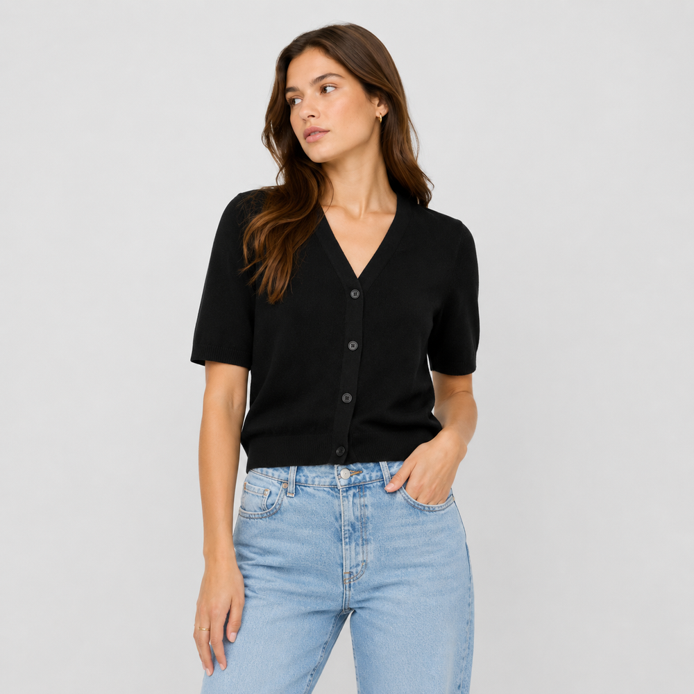 Cilvella | Tencel Lyocell Short Sleeve Cardigan