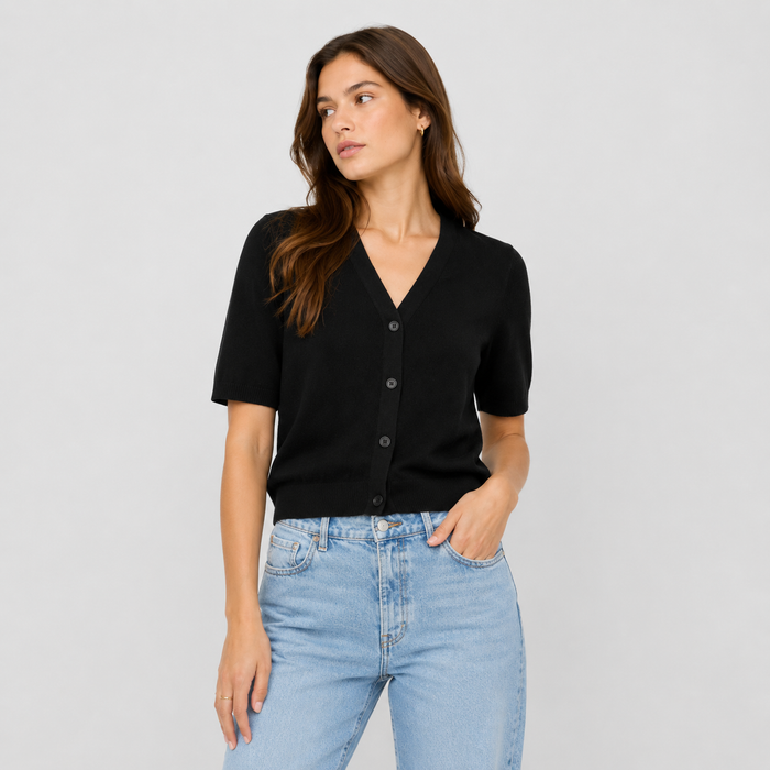 Cilvella | Tencel Lyocell Short Sleeve Cardigan