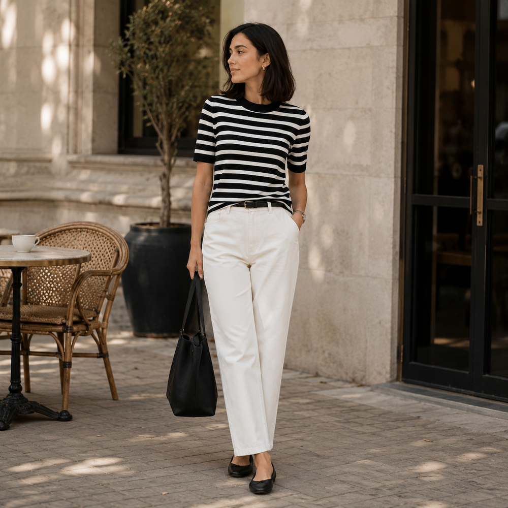 Cilvella | Tencel Lyocell Monochrome Knit Top