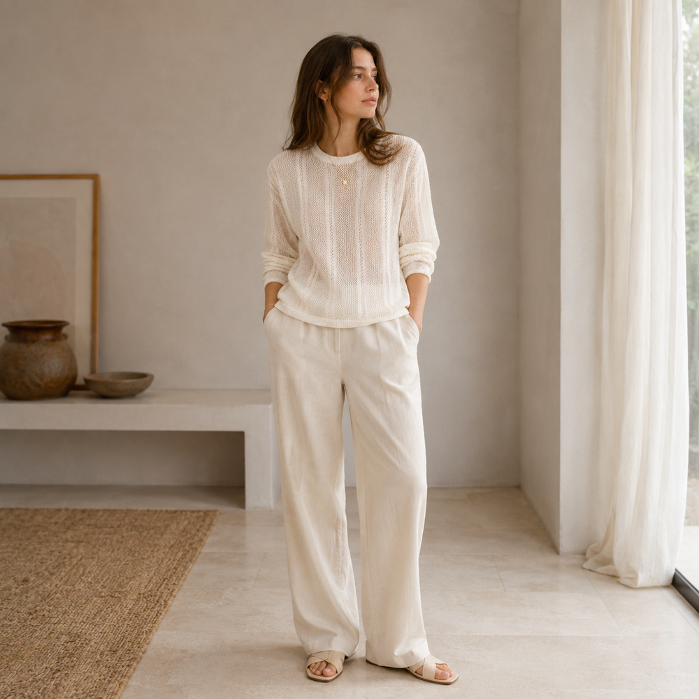 Cilvella | Tencel Lyocell Open-Knit Sweater