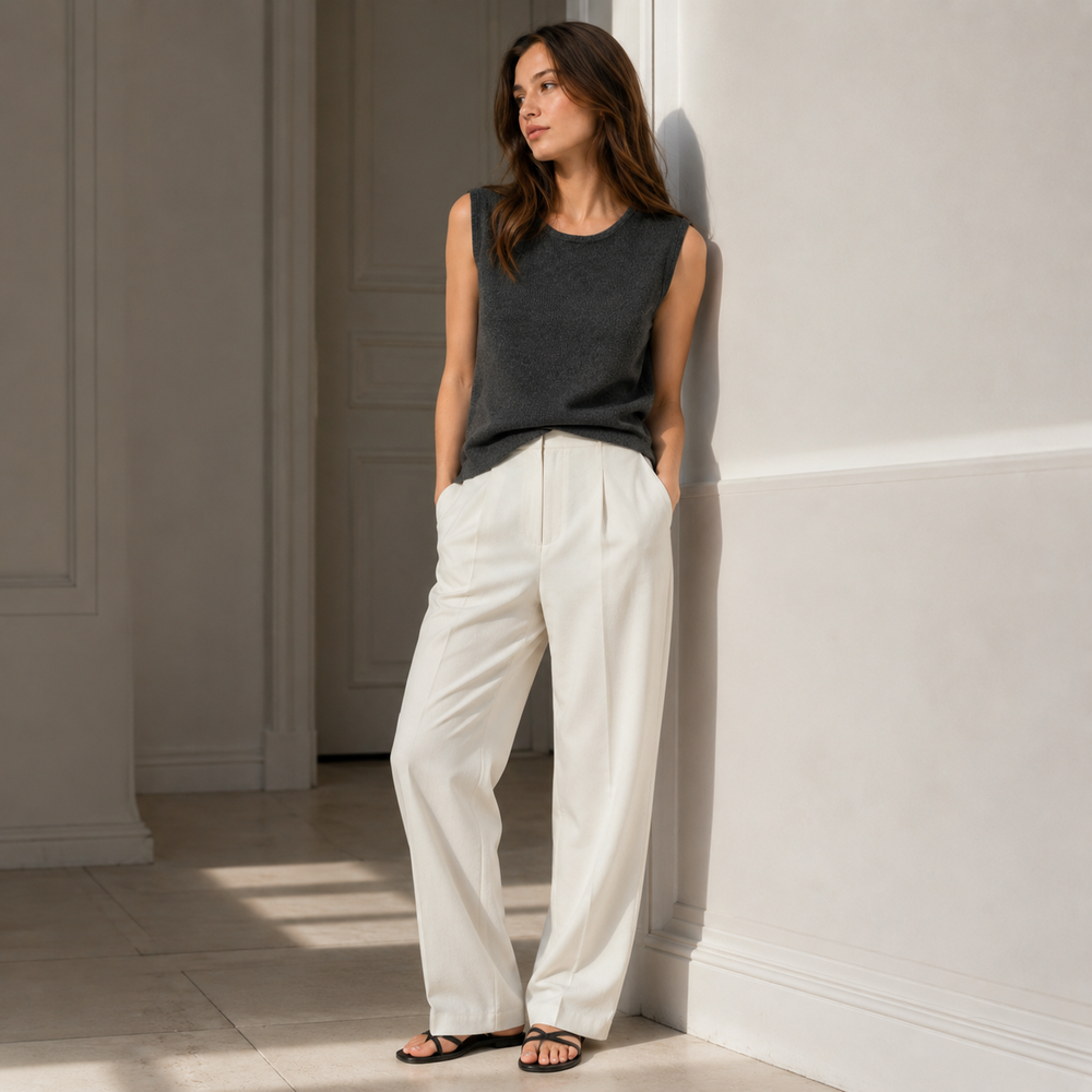 Cilvella | Tencel Lyocell Ribbed Sleeveless Top