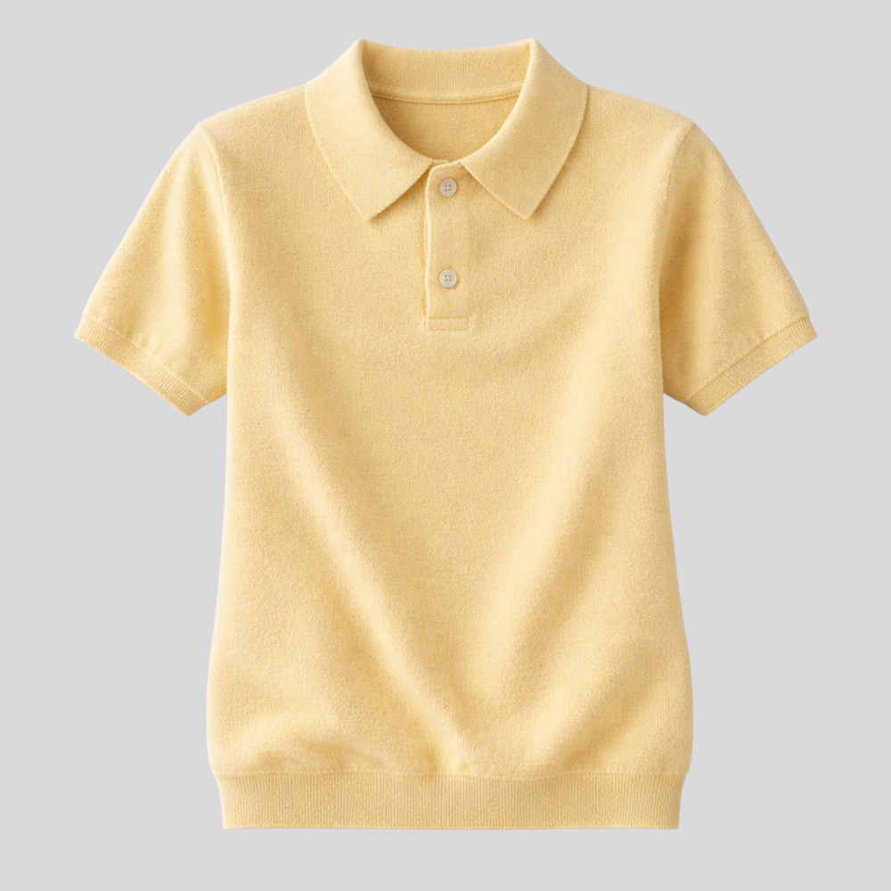 CILVELLA — Merino Wool Short Sleeve Knit Polo