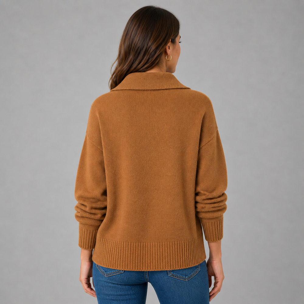 CILVELLA — Cashmere Blend Collared Knit Cardigan