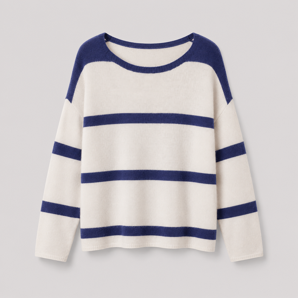 CILVELLA — Coastal Stripe Cashmere Blend Sweater