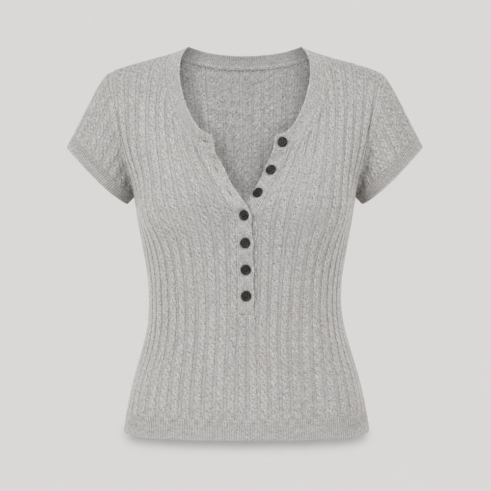 Cilvella | Tencel Lyocell Knitted Short-Sleeve Polo Shirt