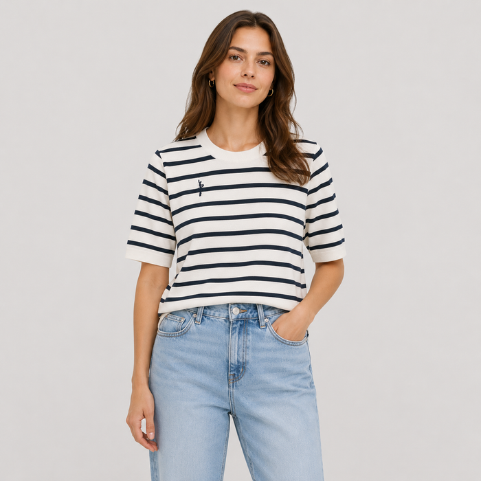 Cilvella | Tencel Lyocell Striped Knit Top