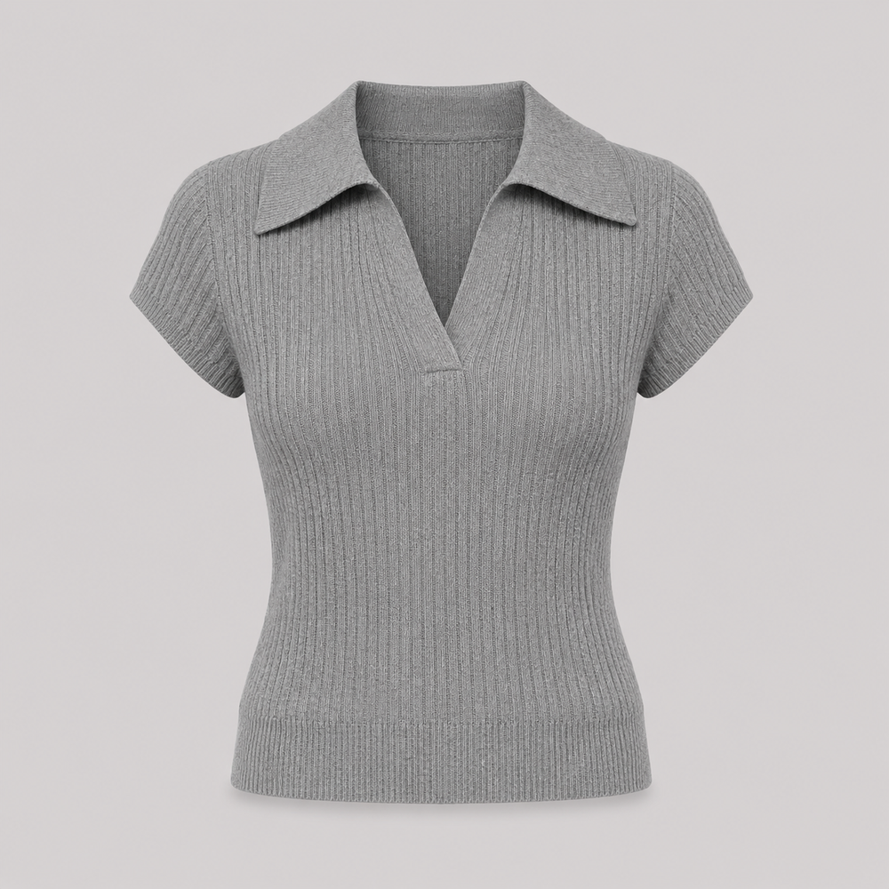 Cilvella | Tencel Lyocell Knitted Polo T-Shirt