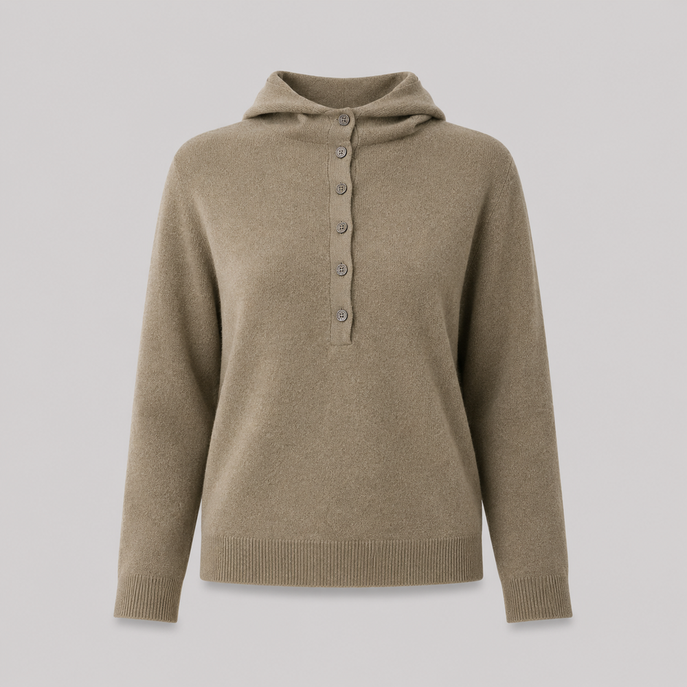 CILVELLA — Cashmere Blend Hooded Knit Sweater