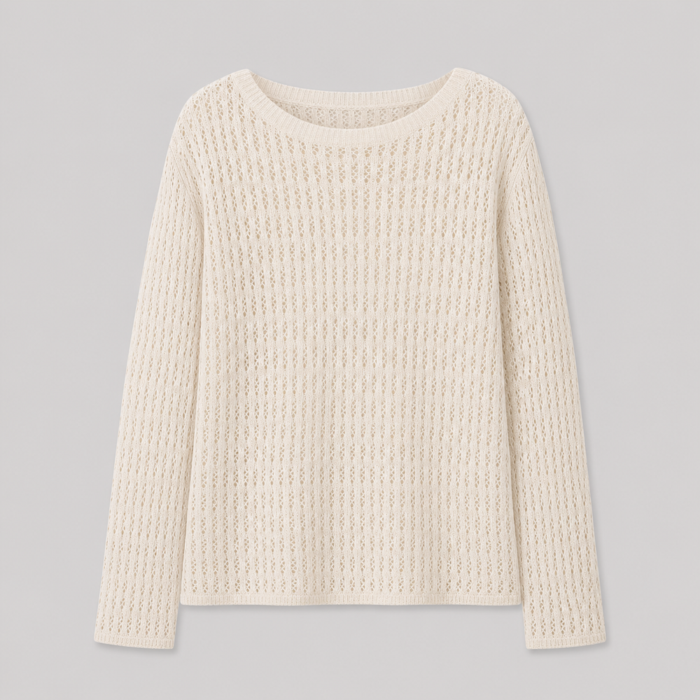CILVELLA — Cashmere Blend Open Knit Sweater