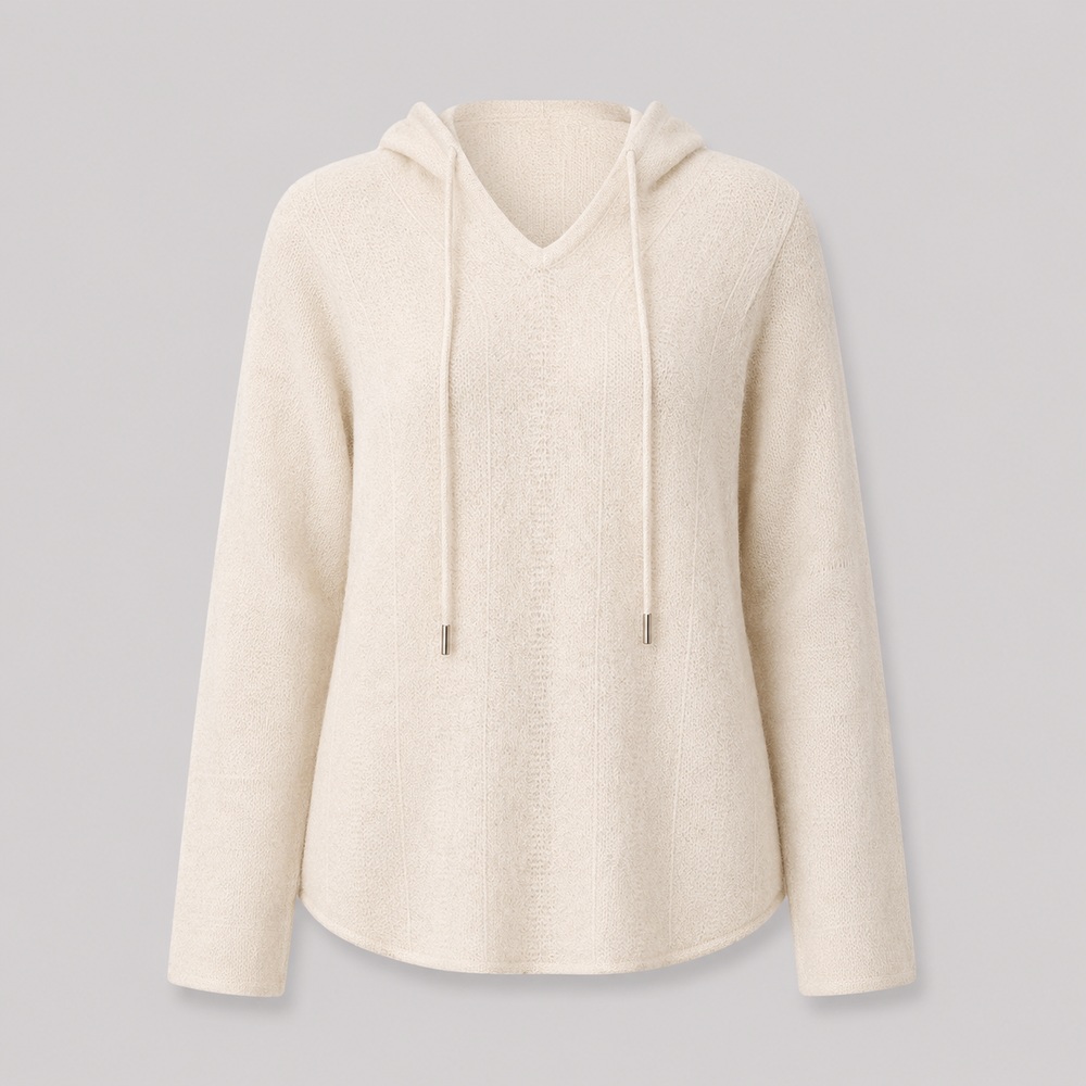 CILVELLA — Cashmere Blend Hooded Knit Sweater