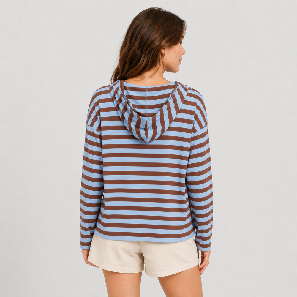 Cilvella | Tencel Lyocell Striped V-Neck Knit Top