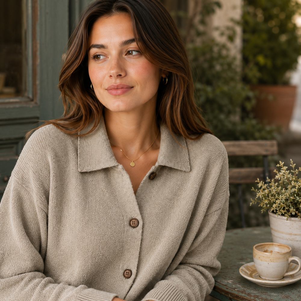 CILVELLA — Cashmere Blend Relaxed Knit Shirt Jacket