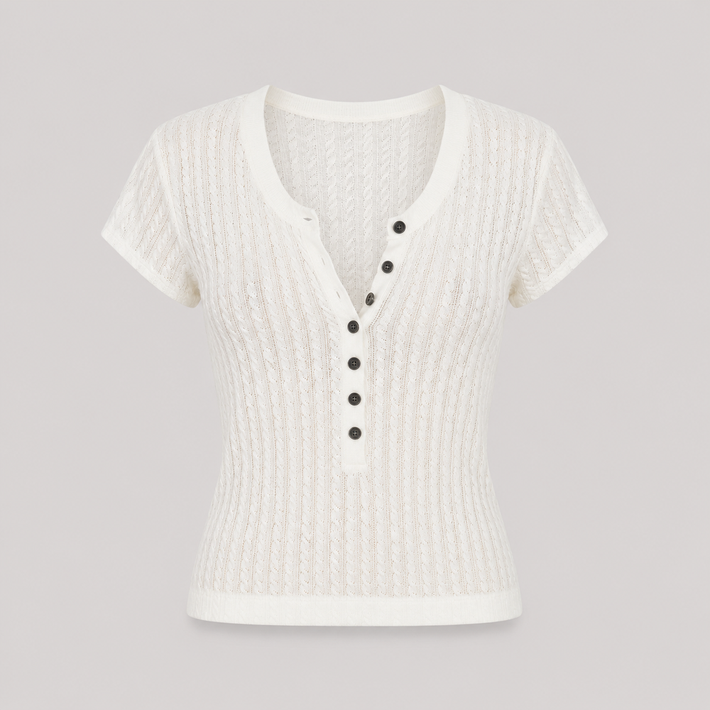 Cilvella | Tencel Lyocell Knitted Short-Sleeve Polo Shirt