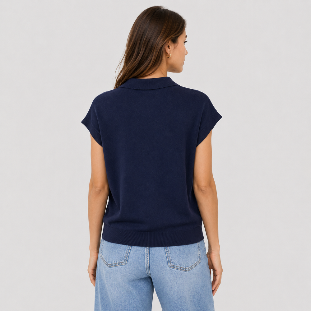 Cilvella | Tencel Lyocell Knit Polo T-Shirt