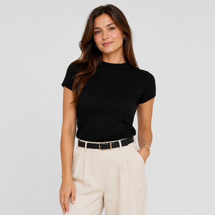 Cilvella | Tencel Lyocell Short Sleeve Knit Top