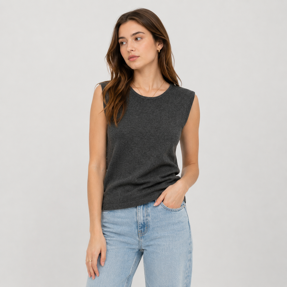 Cilvella | Tencel Lyocell Ribbed Sleeveless Top