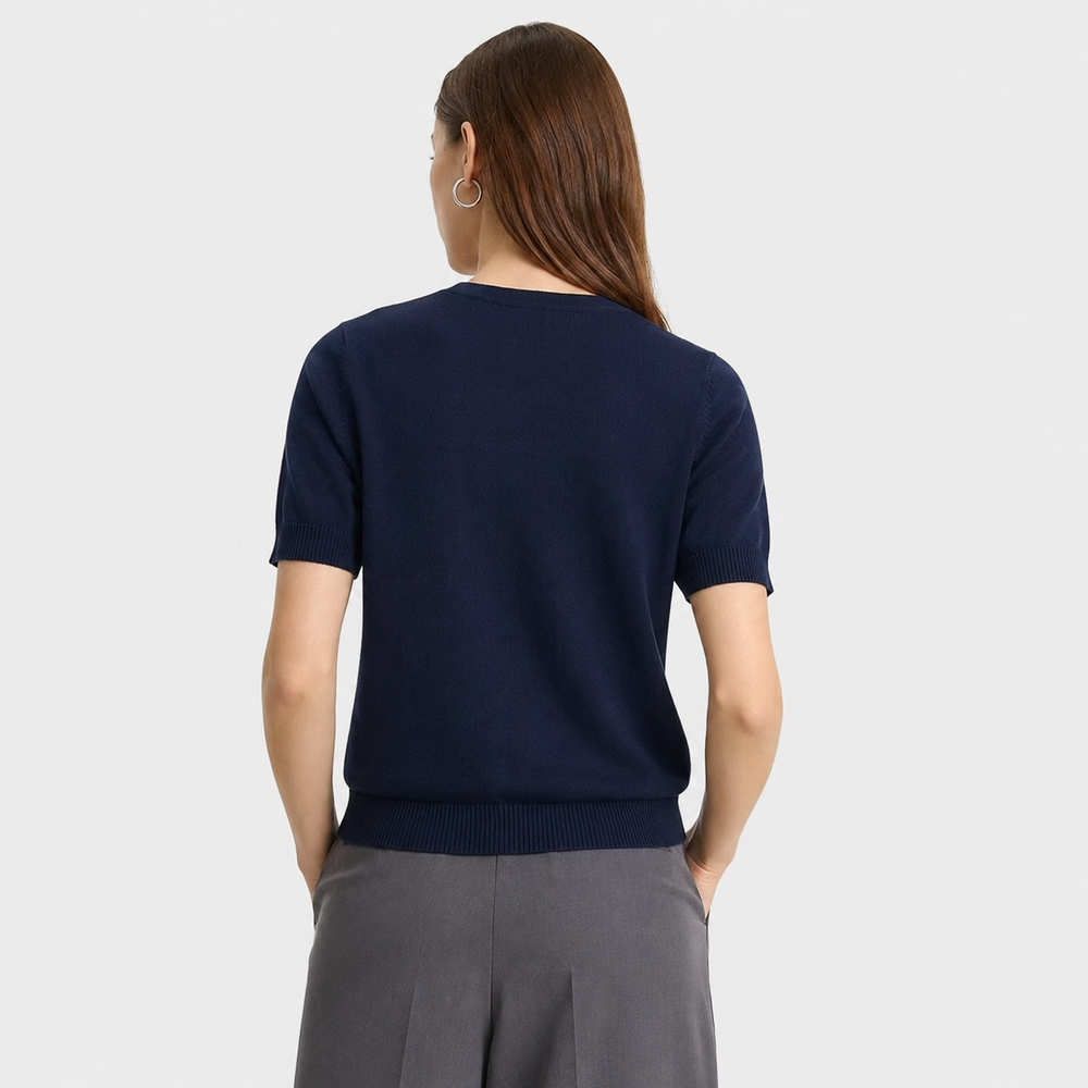 Cilvella | Tencel Lyocell Floral Knit T-Shirt
